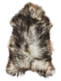 Grey Icelandic sheepskin rug of about 120 × 70 cm, seen from above: the exact sheepskin you receive