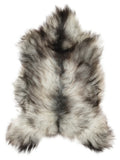 Grey Icelandic sheepskin rug of about 120 × 70 cm, seen from above: the exact sheepskin you receive