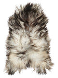 Grey Icelandic sheepskin rug of about 120 × 70 cm, seen from above: the exact sheepskin you receive