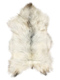 Grey Icelandic sheepskin rug of about 120 × 70 cm, seen from above: the exact sheepskin you receive