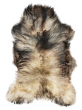 Grey Icelandic sheepskin rug of about 125 × 70 cm, seen from above: the exact sheepskin you receive