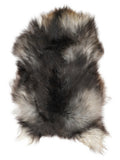 Grey Icelandic sheepskin rug of about 110 × 70 cm, seen from above: the exact sheepskin you receive