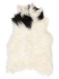 Icelandic multicolour sheepskin rug of about 110 × 70 cm, seen from above: the exact sheepskin you receive