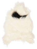 Icelandic multicolour sheepskin rug of about 110 × 70 cm, seen from above: the exact sheepskin you receive