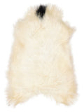 Icelandic multicolour sheepskin rug of about 110 × 70 cm, seen from above: the exact sheepskin you receive
