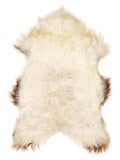 Icelandic multicolour sheepskin rug of about 115 × 70 cm, seen from above: the exact sheepskin you receive