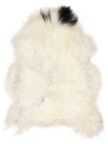 Icelandic multicolour sheepskin rug of about 120 × 85 cm, seen from above: the exact sheepskin you receive