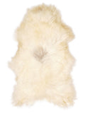 Icelandic multicolour sheepskin rug of about 120 × 75 cm, seen from above: the exact sheepskin you receive