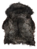 Icelandic multicolour sheepskin rug of about 120 × 85 cm, seen from above: the exact sheepskin you receive