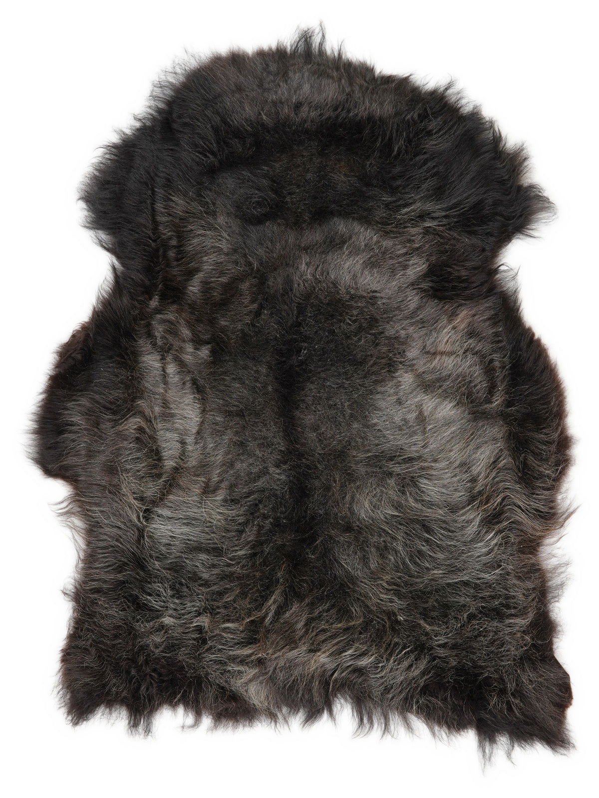 Icelandic multicolour sheepskin rug of about 120 × 85 cm, seen from above: the exact sheepskin you receive