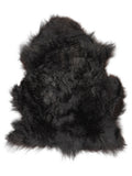 Icelandic multicolour sheepskin rug of about 120 × 85 cm, seen from above: the exact sheepskin you receive