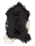 Icelandic multicolour sheepskin rug of about 120 × 70 cm, seen from above: the exact sheepskin you receive