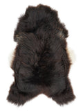Icelandic multicolour sheepskin rug of about 120 × 75 cm, seen from above: the exact sheepskin you receive