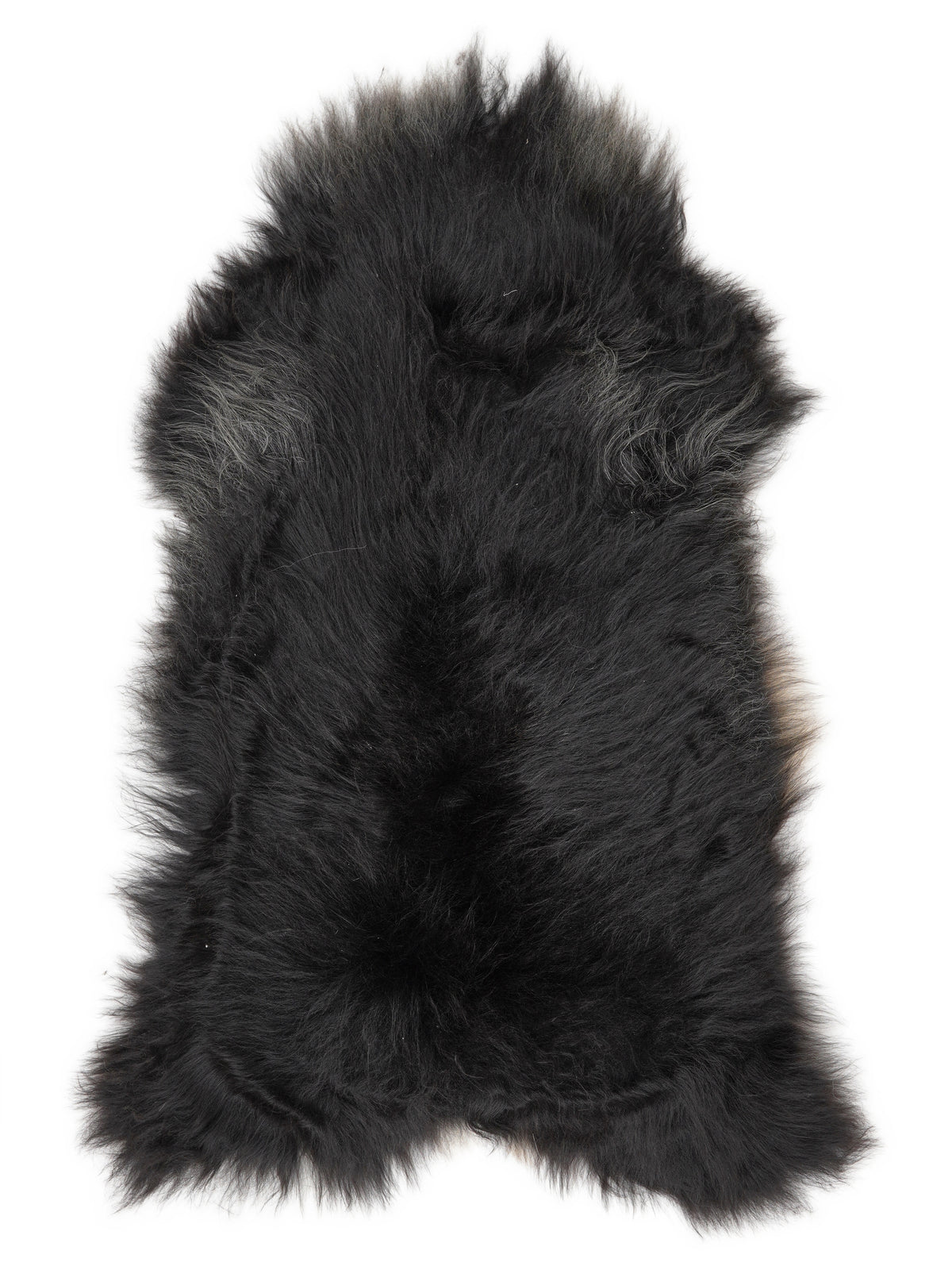 Icelandic multicolour sheepskin rug of about 130 × 70 cm, seen from above: the exact sheepskin you receive