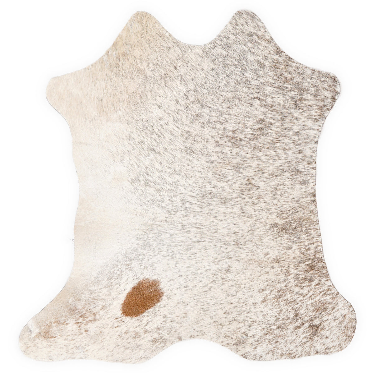 Mini cowhide of about 70 × 70 cm, seen from above: the exact hide you receive