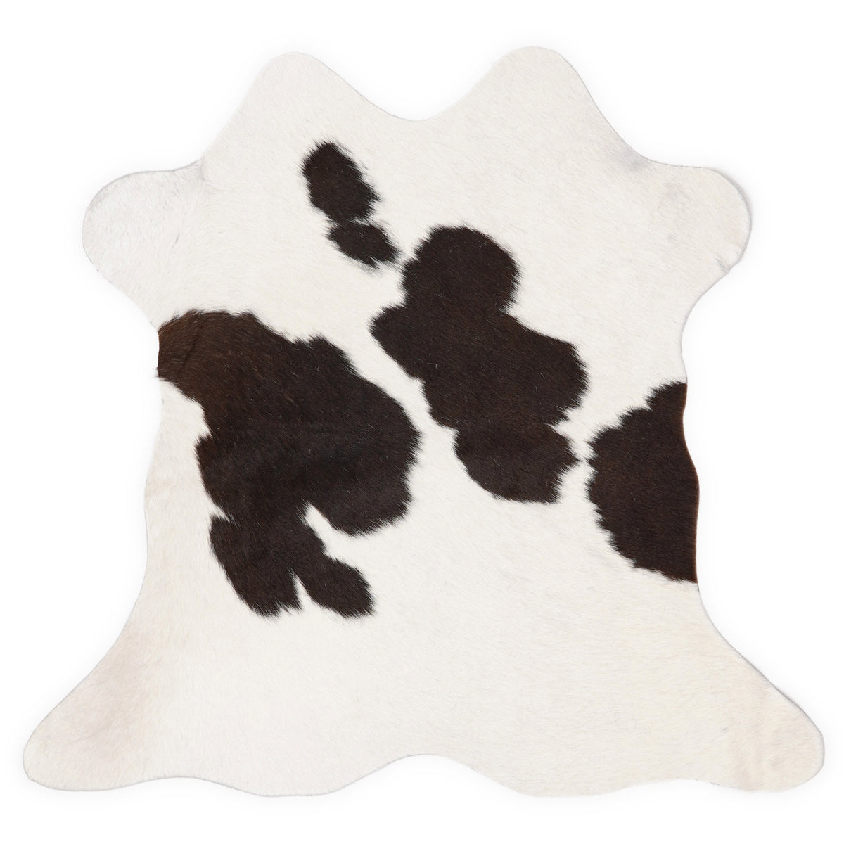 Mini cowhide of about 70 × 70 cm, seen from above: the exact hide you receive