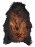 Icelandic multicolour sheepskin rug of about 120 × 75 cm, seen from above: the exact sheepskin you receive