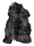 Icelandic multicolour sheepskin rug of about 120 × 75 cm, seen from above: the exact sheepskin you receive