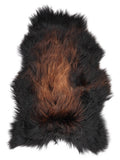 Icelandic multicolour sheepskin rug of about 120 × 75 cm, seen from above: the exact sheepskin you receive