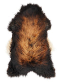 Icelandic multicolour sheepskin rug of about 120 × 70 cm, seen from above: the exact sheepskin you receive