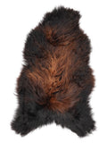 Icelandic multicolour sheepskin rug of about 120 × 70 cm, seen from above: the exact sheepskin you receive