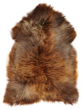 Icelandic multicolour sheepskin rug of about 120 × 80 cm, seen from above: the exact sheepskin you receive