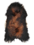 Icelandic multicolour sheepskin rug of about 130 × 70 cm, seen from above: the exact sheepskin you receive