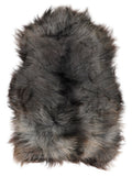 Grey Icelandic sheepskin rug of about 120 × 80 cm, seen from above: the exact sheepskin you receive