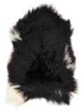 Icelandic multicolour sheepskin rug of about 110 × 70 cm, seen from above: the exact sheepskin you receive