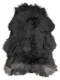 Icelandic multicolour sheepskin rug of about 120 × 80 cm, seen from above: the exact sheepskin you receive