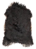 Icelandic multicolour sheepskin rug of about 120 × 75 cm, seen from above: the exact sheepskin you receive