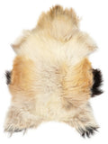 Icelandic multicolour sheepskin rug of about 120 × 80 cm, seen from above: the exact sheepskin you receive