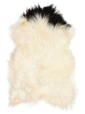 Icelandic multicolour sheepskin rug of about 120 × 75 cm, seen from above: the exact sheepskin you receive