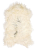 Icelandic multicolour sheepskin rug of about 120 × 70 cm, seen from above: the exact sheepskin you receive