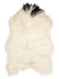 Icelandic multicolour sheepskin rug of about 120 × 75 cm, seen from above: the exact sheepskin you receive
