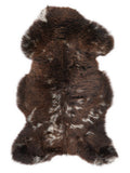 British multicolour sheepskin rug of about 100 × 60 cm, seen from above: the exact sheepskin you receive