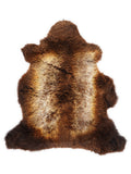 British multicolour sheepskin rug of about 110 × 70 cm, seen from above: the exact sheepskin you receive