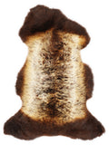 British multicolour sheepskin rug of about 110 × 55 cm, seen from above: the exact sheepskin you receive