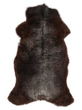 British multicolour sheepskin rug of about 125 × 65 cm, seen from above: the exact sheepskin you receive