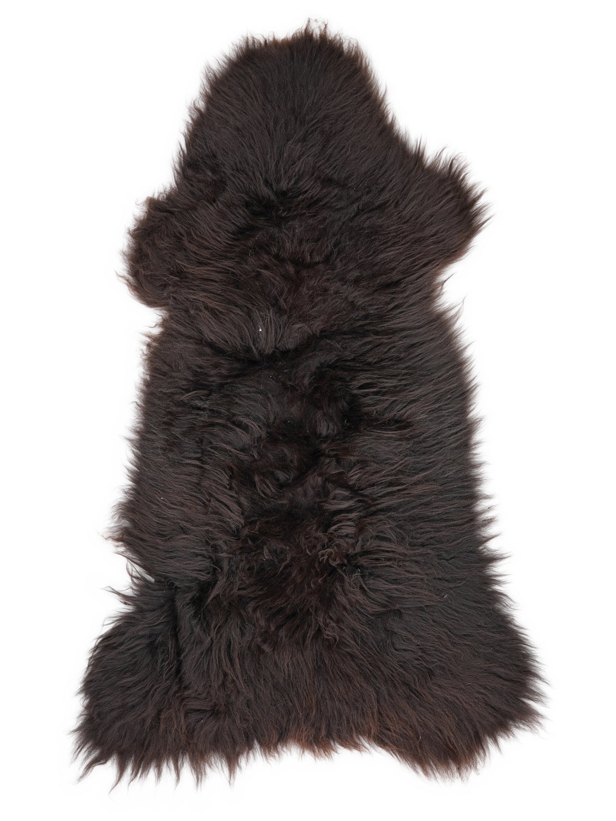 British multicolour sheepskin rug of about 120 × 55 cm, seen from above: the exact sheepskin you receive