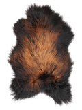 Icelandic multicolour sheepskin rug of about 120 × 70 cm, seen from above: the exact sheepskin you receive