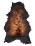 Icelandic multicolour sheepskin rug of about 120 × 70 cm, seen from above: the exact sheepskin you receive