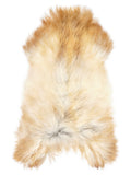 Icelandic multicolour sheepskin rug of about 130 × 70 cm, seen from above: the exact sheepskin you receive