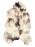 Icelandic multicolour sheepskin rug of about 140 × 80 cm, seen from above: the exact sheepskin you receive