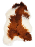 Icelandic multicolour sheepskin rug of about 125 × 85 cm, seen from above: the exact sheepskin you receive