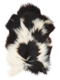 Icelandic multicolour sheepskin rug of about 130 × 80 cm, seen from above: the exact sheepskin you receive