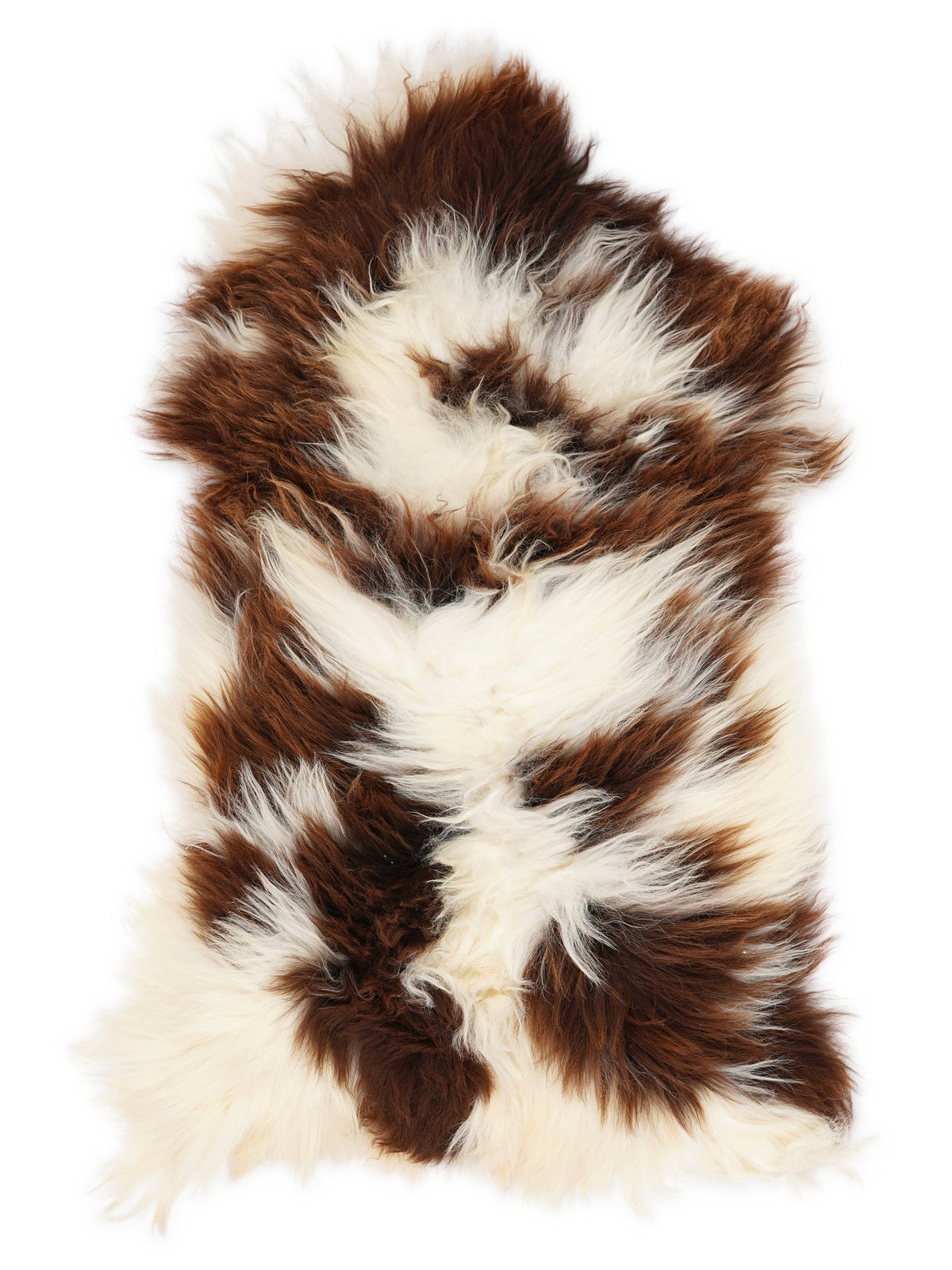 Icelandic multicolour sheepskin rug of about 120 × 60 cm, seen from above: the exact sheepskin you receive