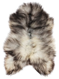 Grey Icelandic sheepskin rug of about 120 × 85 cm, seen from above: the exact sheepskin you receive