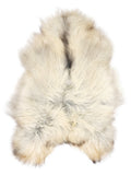 Grey Icelandic sheepskin rug of about 120 × 85 cm, seen from above: the exact sheepskin you receive