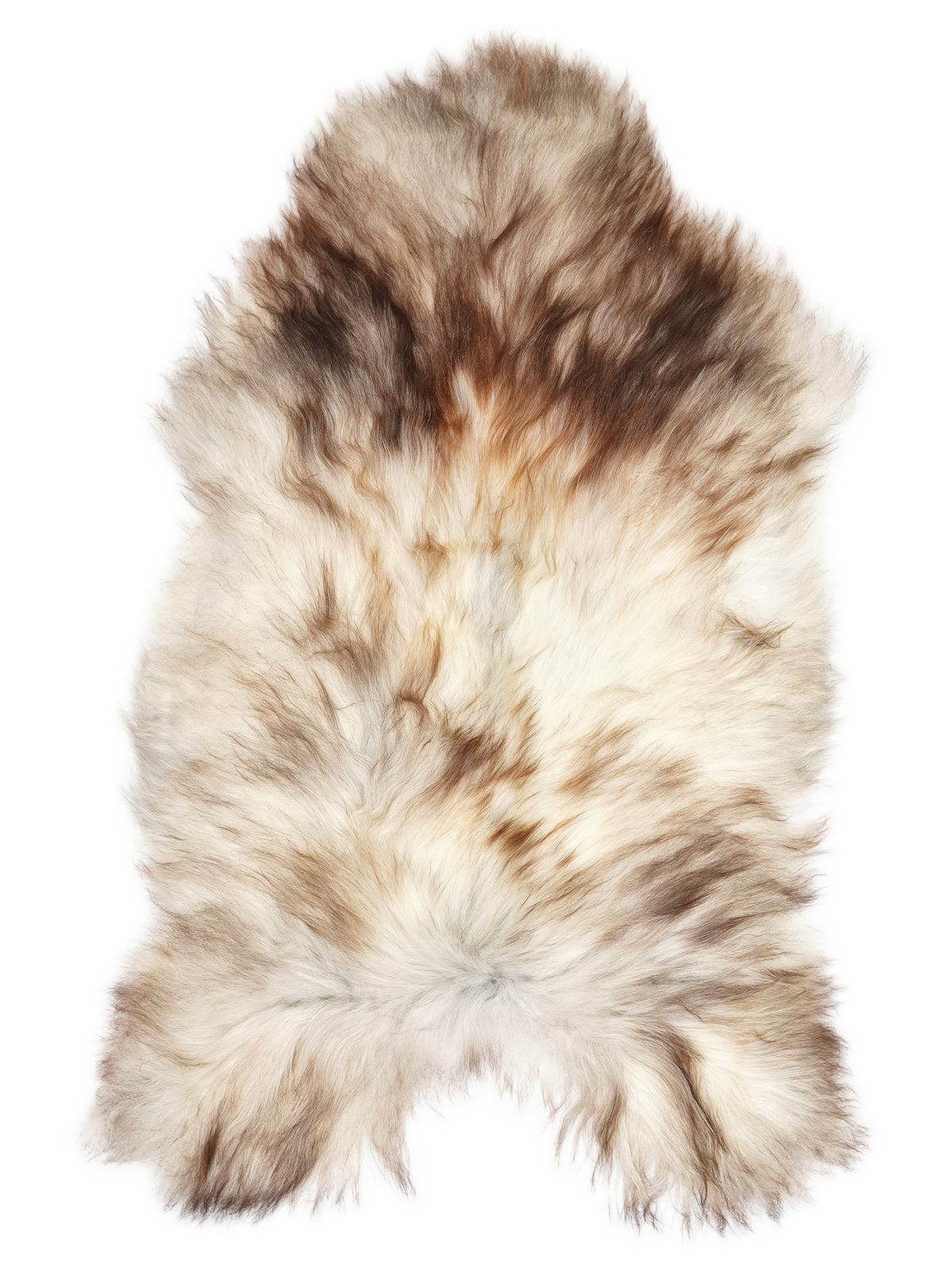 Grey Icelandic sheepskin rug of about 130 × 70 cm, seen from above: the exact sheepskin you receive